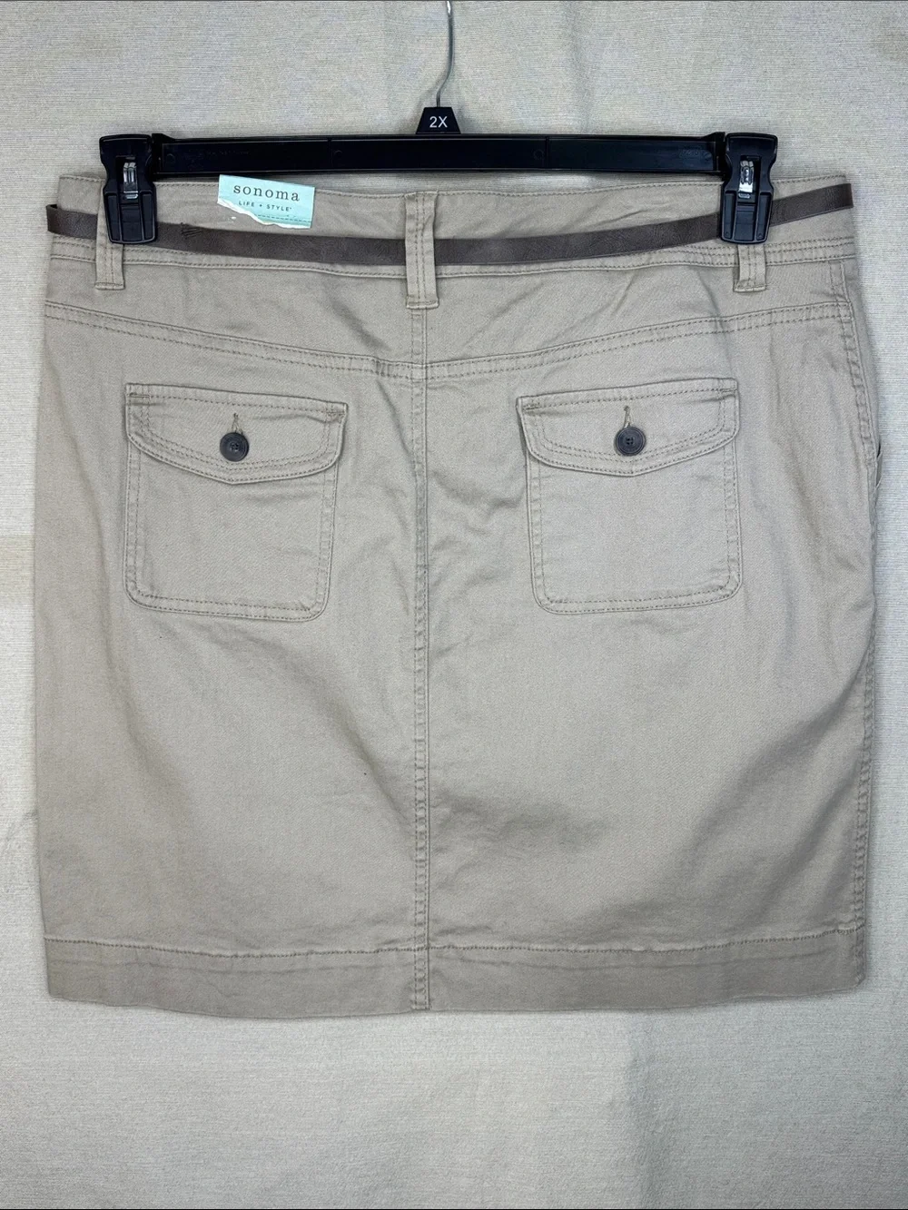 Sonoma Skirt Tan Mini Slim Brown Belt in Size 16  NWT